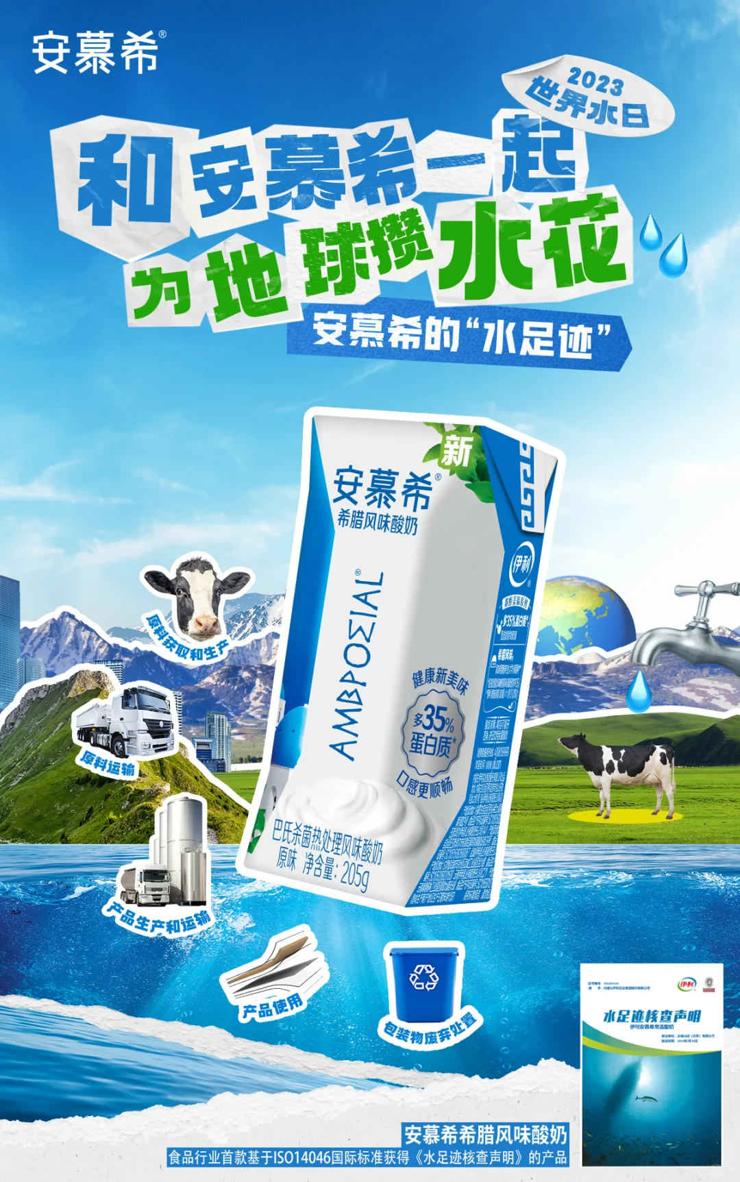 安慕希世界水日&电商海报设计解析