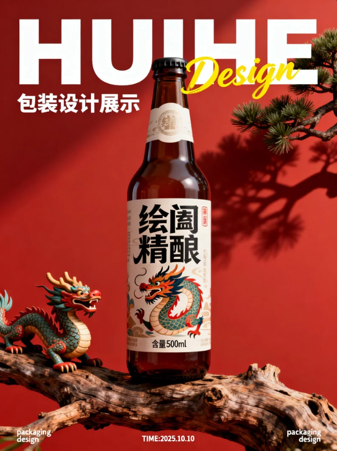 《国潮龙纹里的精酿张力：“绘阖精酿”瓶身包装的东方潮流表达》