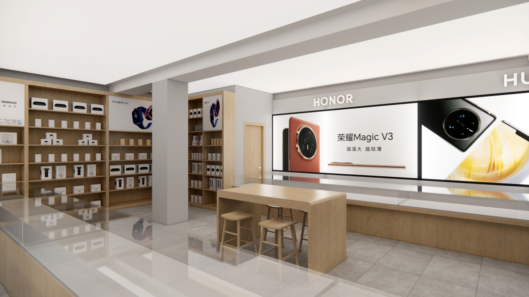 智能手机展示空间设计：科技质感与品牌个性的视觉共鸣