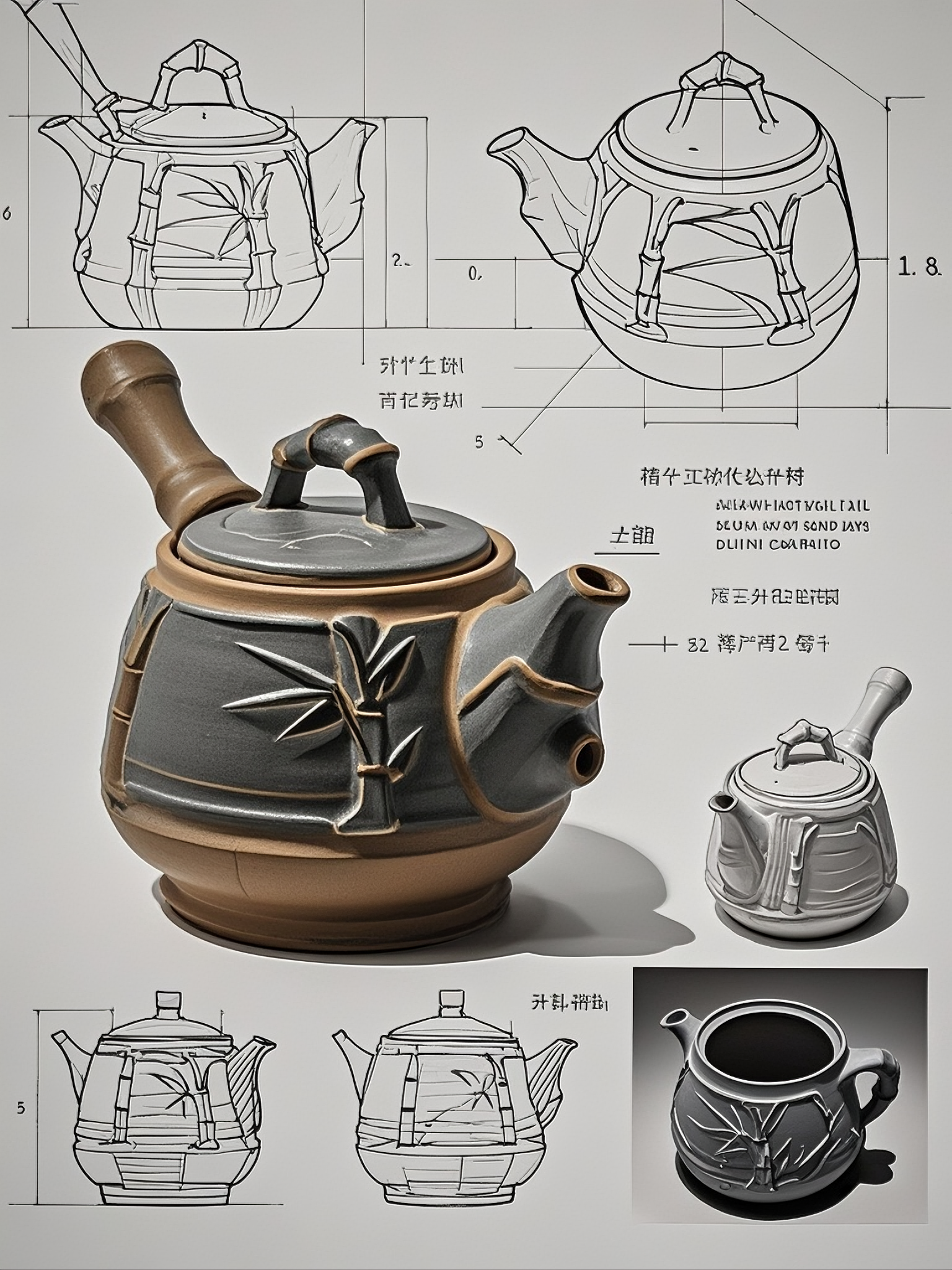 竹韵紫砂壶设计：传统元素与工艺的现代演绎